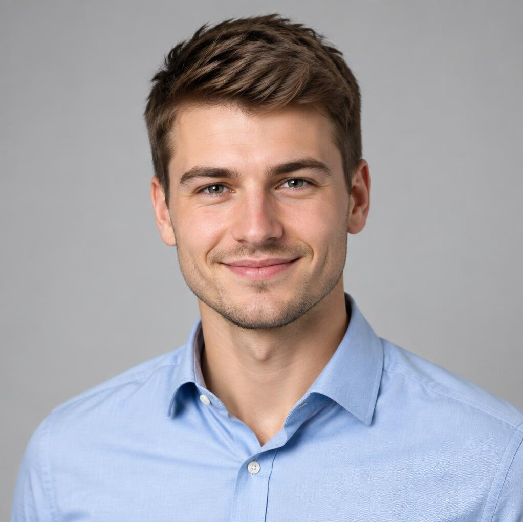 Young Czech man graduate portrait smiling