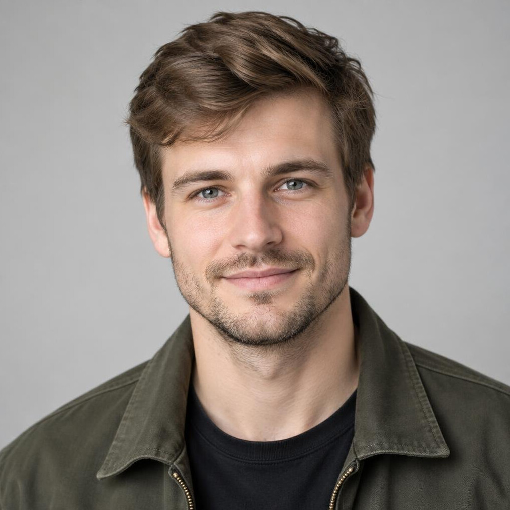 Young Czech man graduate portrait confident