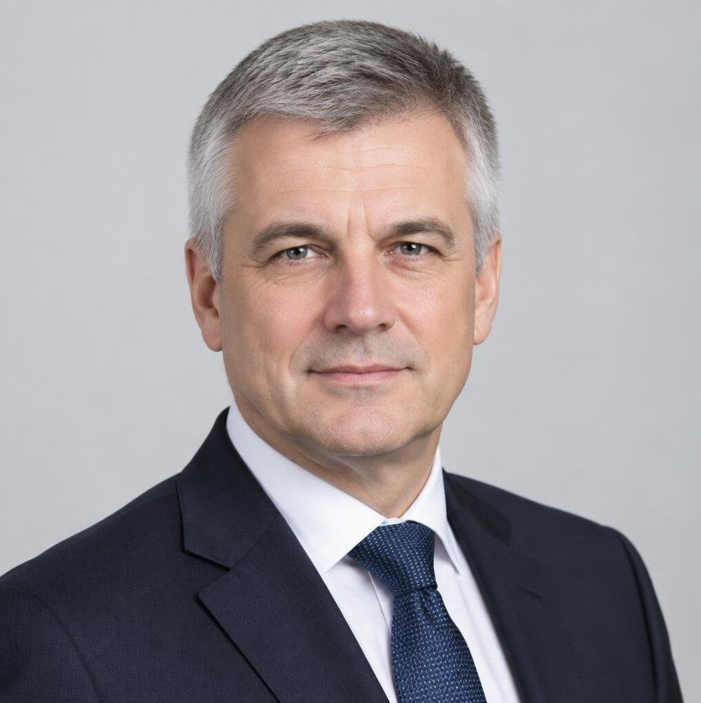 Czech male television anchor in suit portrait