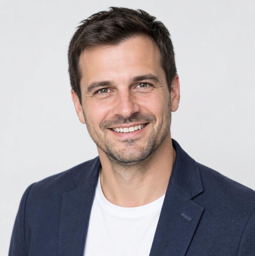 Czech male sports commentator portrait