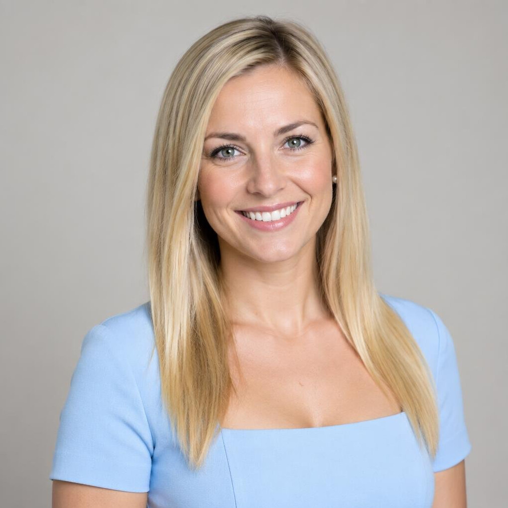 Czech female weather presenter portrait smiling